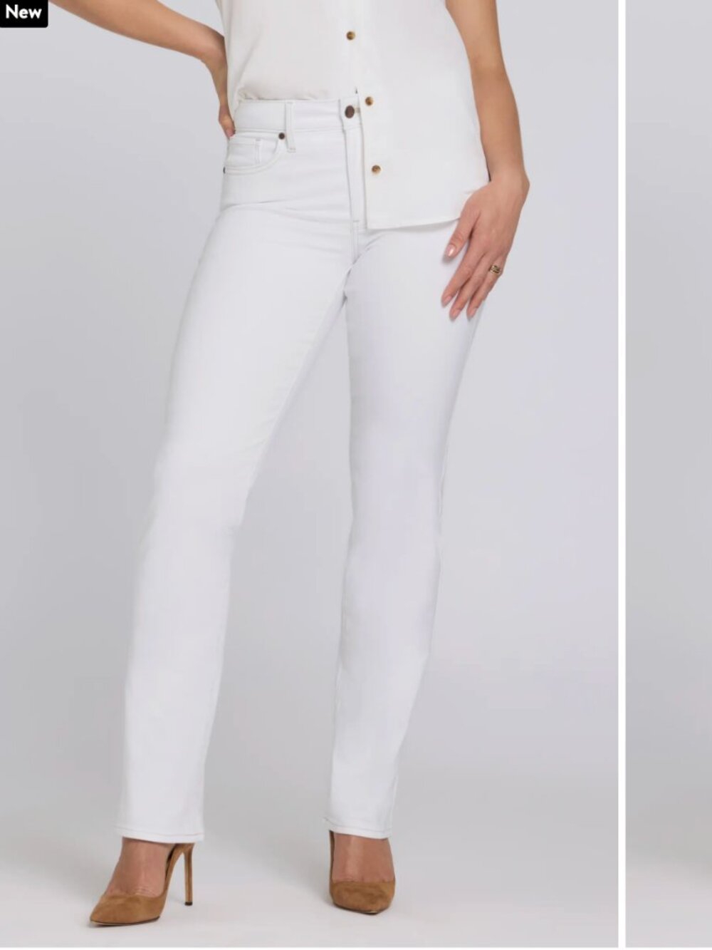 NYDJ Marilyn straight leg Ankle Jeans in Optic White 00P NWT
